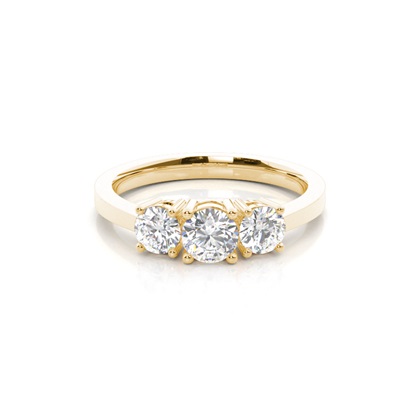 Yellow Gold Three Stone Diamond Rings