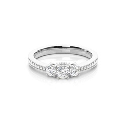 White Gold Trilogy Diamond Engagement Ring