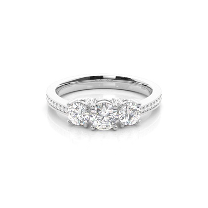 White Gold Trilogy Diamond Engagement Ring