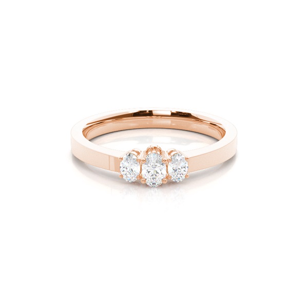 Trilogie-Diamant-Verlobungsring mit 4 Krappenfassungen