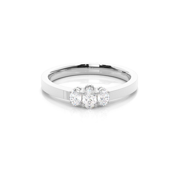 Trilogie-Diamant-Verlobungsring mit 4 Krappenfassungen