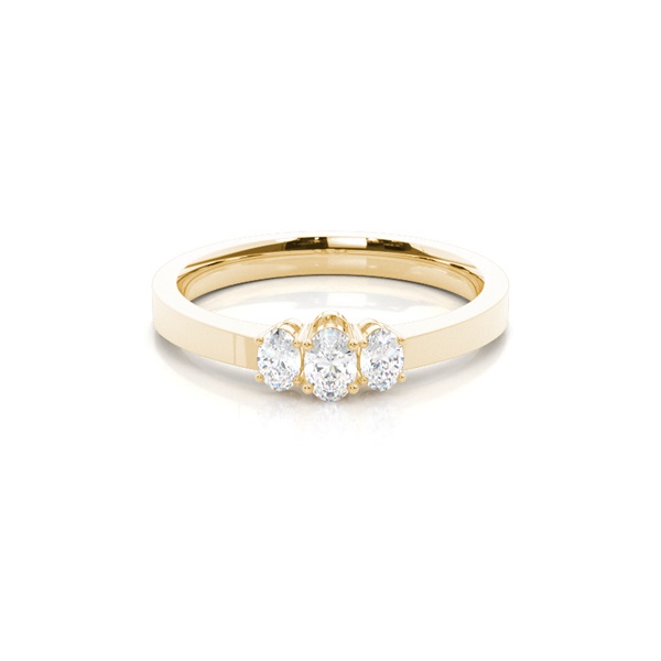 Trilogie-Diamant-Verlobungsring mit 4 Krappenfassungen