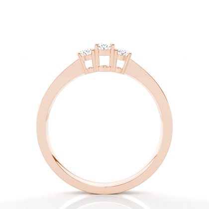 Trilogie-Diamant-Verlobungsring mit 4 Krappenfassungen