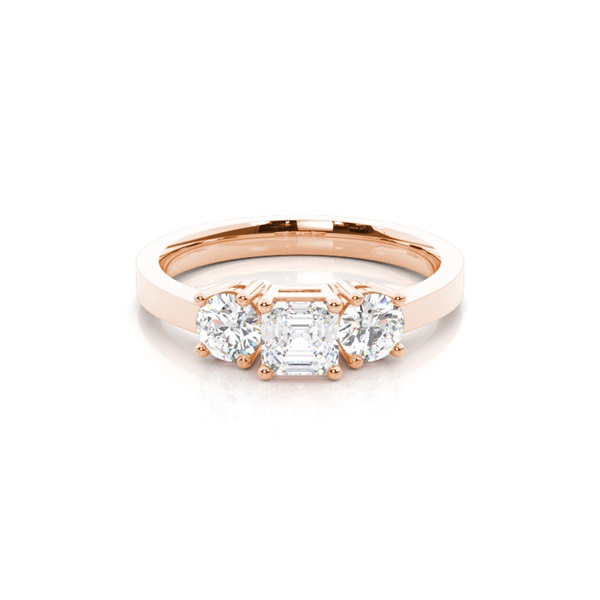 4 Prong Setting Trilogy Diamond Engagement Ring