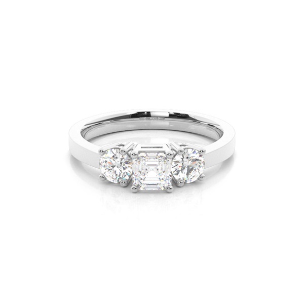 Trilogie-Diamant-Verlobungsring mit 4 Krappenfassungen