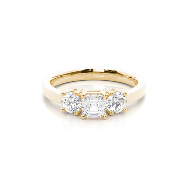 Trilogie-Diamant-Verlobungsring mit 4 Krappenfassungen