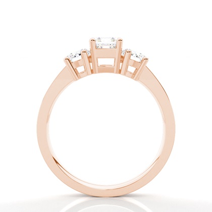Trilogie-Diamant-Verlobungsring mit 4 Krappenfassungen
