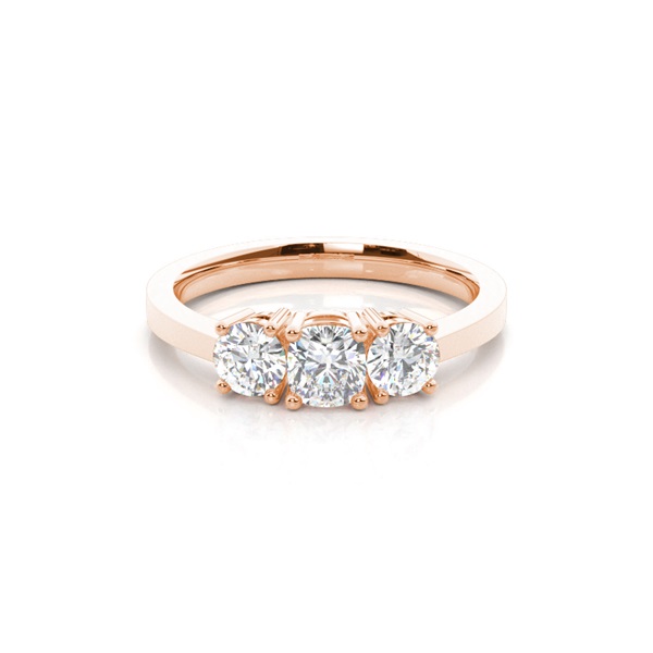 Trilogie-Diamant-Verlobungsring mit 4 Krappenfassungen