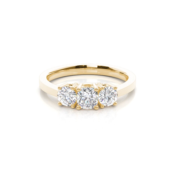 Trilogie-Diamant-Verlobungsring mit 4 Krappenfassungen