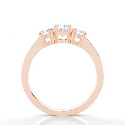 Trilogie-Diamant-Verlobungsring mit 4 Krappenfassungen