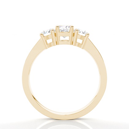 Trilogie-Diamant-Verlobungsring mit 4 Krappenfassungen