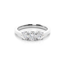 Trilogie-Diamant-Verlobungsring mit 4 Krappenfassungen