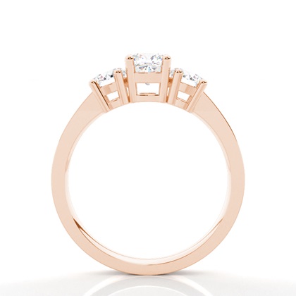 Rose Gold 3 Stone Diamond Rings