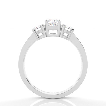 4 Prong Setting Trilogy Diamond Engagement Ring