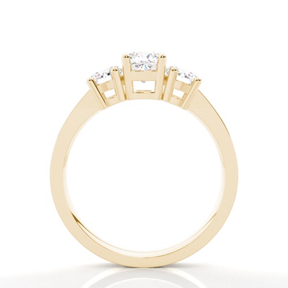Yellow Gold Three Stone Diamond Rings