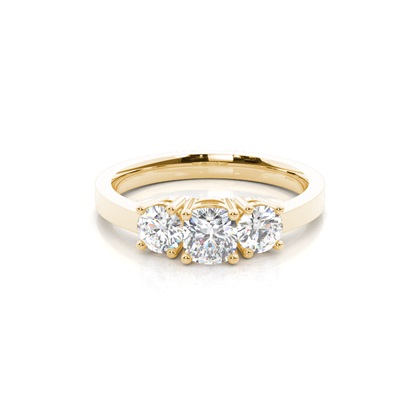 Yellow Gold Three Stone Diamond Rings
