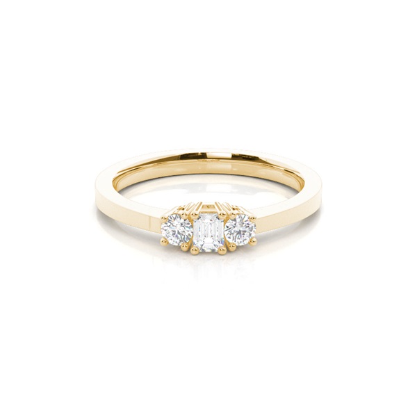 Trilogie-Diamant-Verlobungsring mit 4 Krappenfassungen