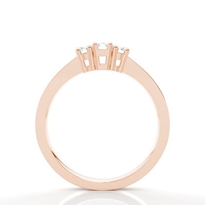 Trilogie-Diamant-Verlobungsring mit 4 Krappenfassungen