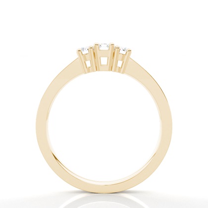 Trilogie-Diamant-Verlobungsring mit 4 Krappenfassungen