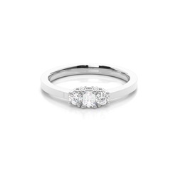 Trilogie-Diamant-Verlobungsring mit 4 Krappenfassungen
