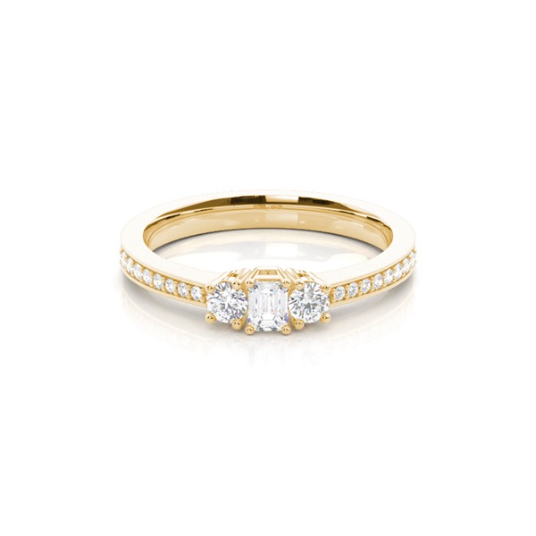 Trilogie-Diamant-Verlobungsring mit 4 Krappenfassungen