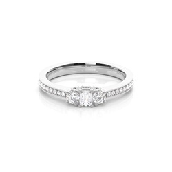 Trilogie-Diamant-Verlobungsring mit 4 Krappenfassungen