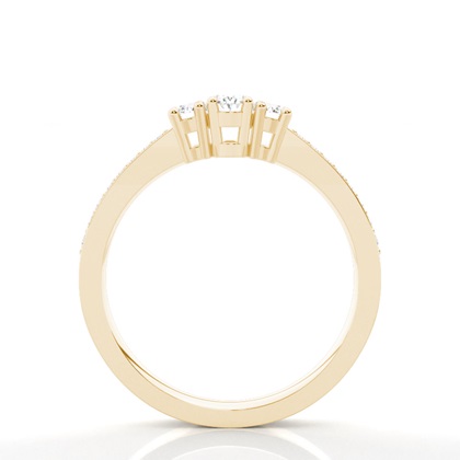 Trilogie-Diamant-Verlobungsring mit 4 Krappenfassungen