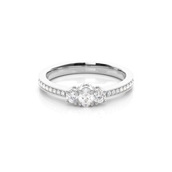 Trilogie-Diamant-Verlobungsring mit 4 Krappenfassungen