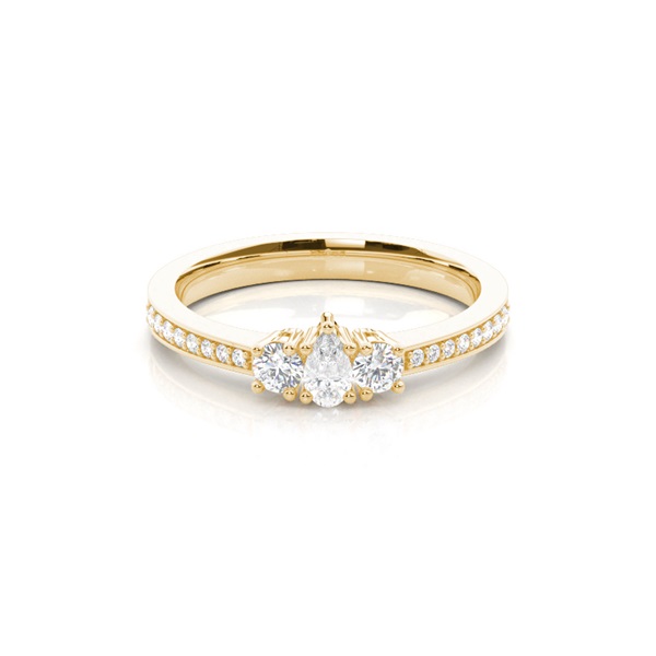 4 Prong Setting Trilogy Diamond Engagement Ring