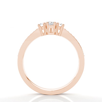 Trilogie-Diamant-Verlobungsring mit 4 Krappenfassungen