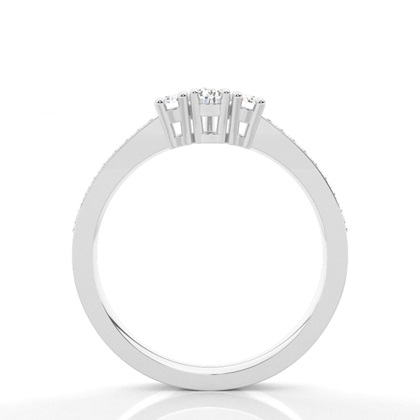 Trilogie-Diamant-Verlobungsring mit 4 Krappenfassungen