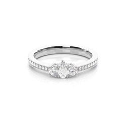 Trilogie-Diamant-Verlobungsring mit 4 Krappenfassungen