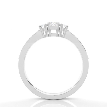 Trilogie-Diamant-Verlobungsring mit 4 Krappenfassungen