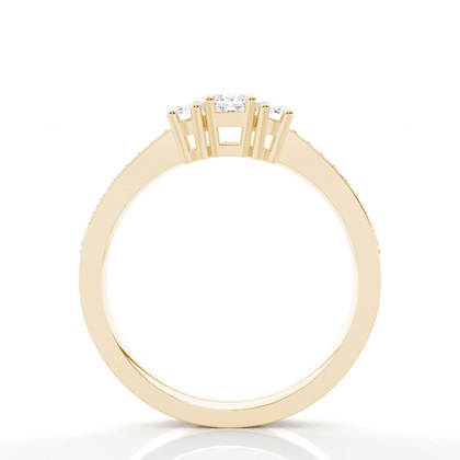 Trilogie-Diamant-Verlobungsring mit 4 Krappenfassungen