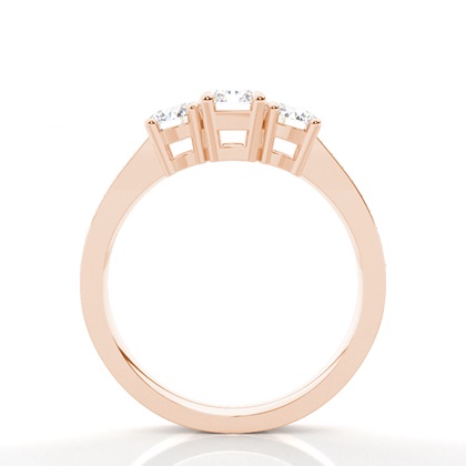 Trilogie-Diamant-Verlobungsring mit 4 Krappenfassungen