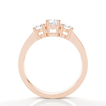 Trilogie-Diamant-Verlobungsring mit 4 Krappenfassungen