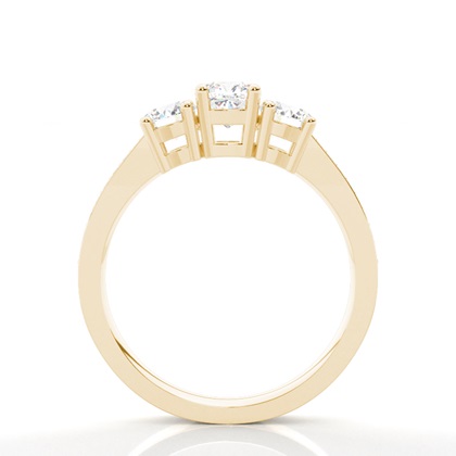 Trilogie-Diamant-Verlobungsring mit 4 Krappenfassungen
