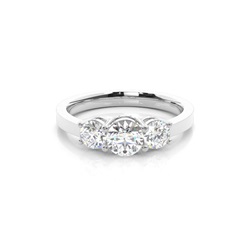 White Gold Three Stone Diamond Engagement Ring
