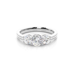 Anello Di Fidanzamento Con Diamante Trilogy In Oro Bianco