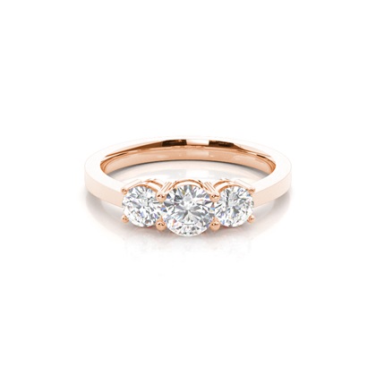 Rose Gold 3 Stone Diamond Rings