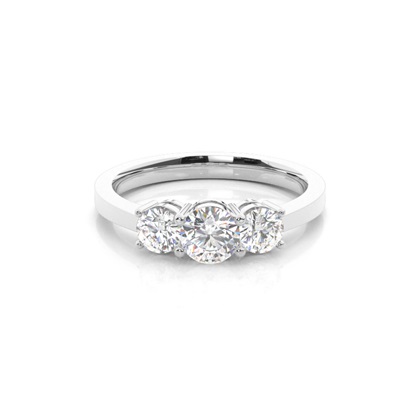 White Gold Trilogy Diamond Engagement Ring
