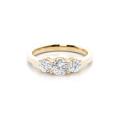 Yellow Gold Three Stone Diamond Rings