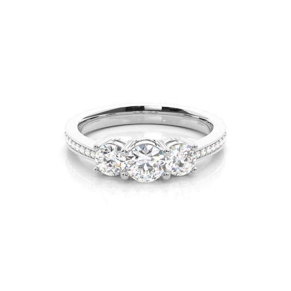 White Gold Trilogy Diamond Engagement Ring