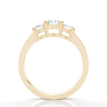 2.00 Carat Gelbgold Trilogie Verlobungsringe