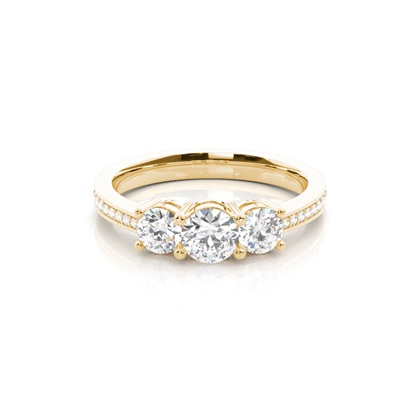 Yellow Gold Trilogy Diamond Engagement Rings
