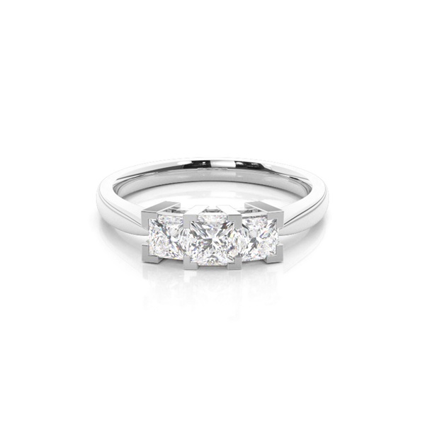 White Gold Princess Trilogy Diamond Engagement Ring