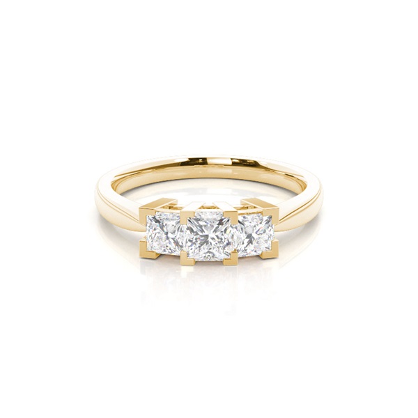 White Gold Princess Trilogy Diamond Engagement Ring