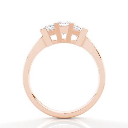 Princess Rose Gold Trilogy Engagement Rings