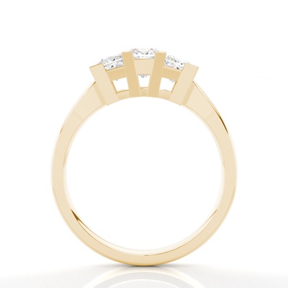 2.00 Carat Gelbgold Trilogie Verlobungsringe