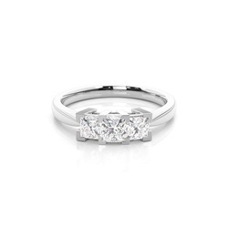 White Gold Princess Trilogy Diamond Engagement Ring
